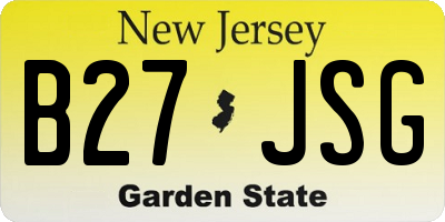 NJ license plate B27JSG