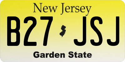 NJ license plate B27JSJ