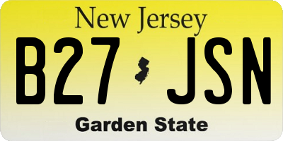 NJ license plate B27JSN