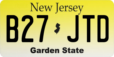 NJ license plate B27JTD