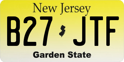 NJ license plate B27JTF