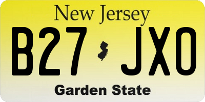 NJ license plate B27JXO