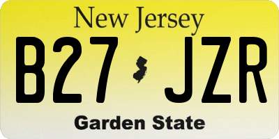 NJ license plate B27JZR