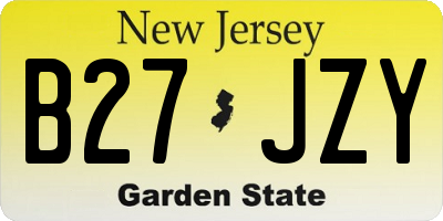NJ license plate B27JZY