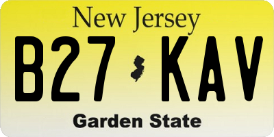 NJ license plate B27KAV