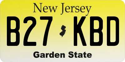 NJ license plate B27KBD