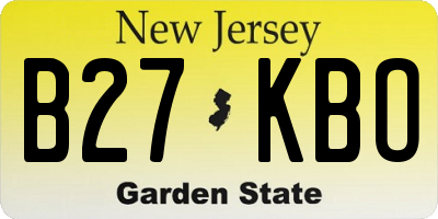 NJ license plate B27KBO