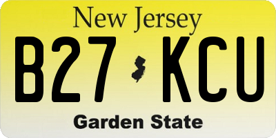 NJ license plate B27KCU