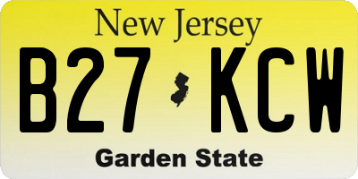 NJ license plate B27KCW