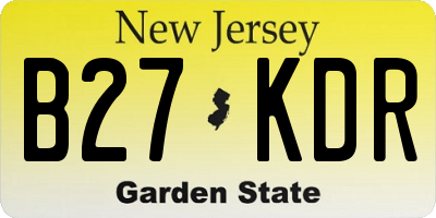 NJ license plate B27KDR