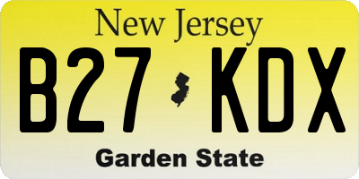 NJ license plate B27KDX