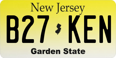 NJ license plate B27KEN