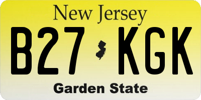 NJ license plate B27KGK