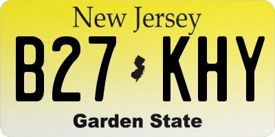 NJ license plate B27KHY