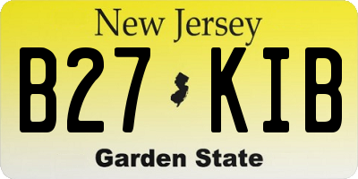 NJ license plate B27KIB