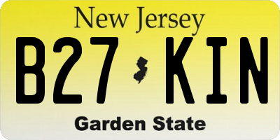 NJ license plate B27KIN