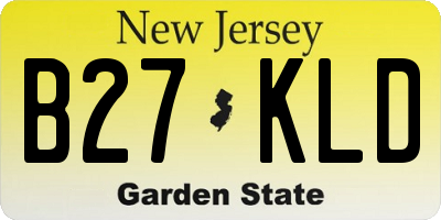NJ license plate B27KLD