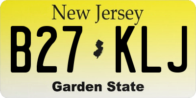 NJ license plate B27KLJ