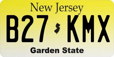 NJ license plate B27KMX