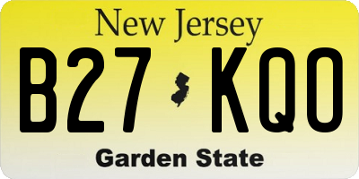 NJ license plate B27KQO
