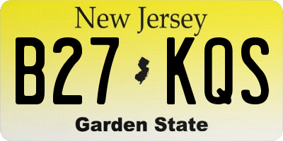 NJ license plate B27KQS