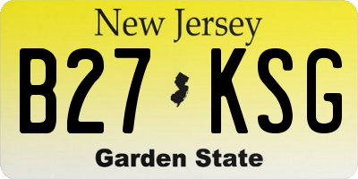 NJ license plate B27KSG