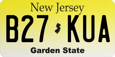 NJ license plate B27KUA