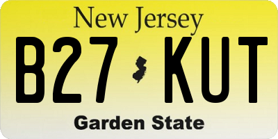 NJ license plate B27KUT