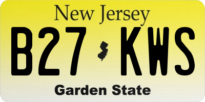 NJ license plate B27KWS