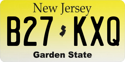 NJ license plate B27KXQ