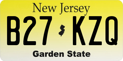 NJ license plate B27KZQ
