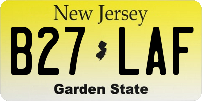 NJ license plate B27LAF