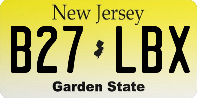 NJ license plate B27LBX