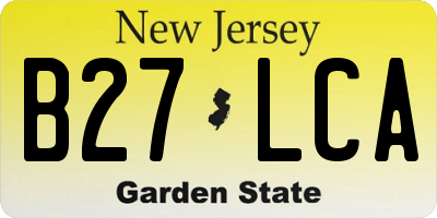 NJ license plate B27LCA