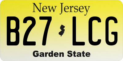 NJ license plate B27LCG