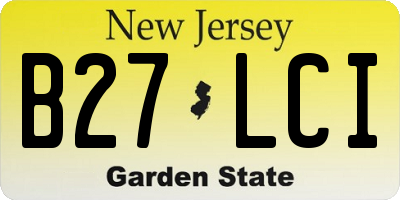 NJ license plate B27LCI
