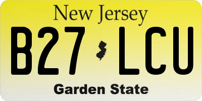NJ license plate B27LCU