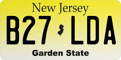 NJ license plate B27LDA