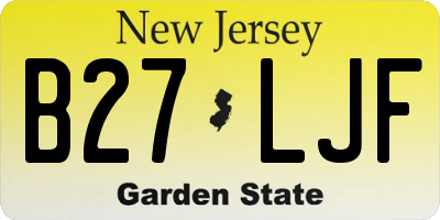 NJ license plate B27LJF