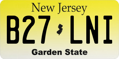 NJ license plate B27LNI