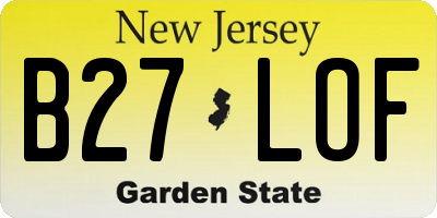 NJ license plate B27LOF