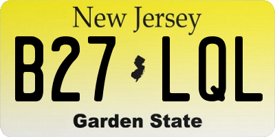 NJ license plate B27LQL