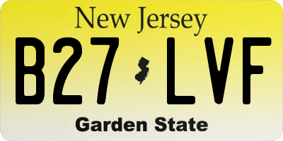 NJ license plate B27LVF