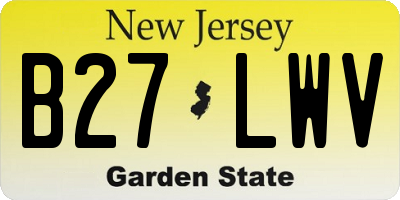 NJ license plate B27LWV