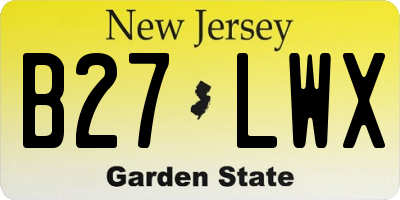 NJ license plate B27LWX