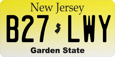 NJ license plate B27LWY