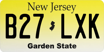 NJ license plate B27LXK