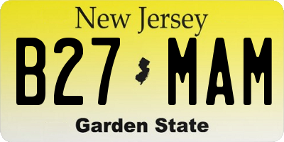 NJ license plate B27MAM