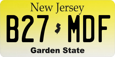 NJ license plate B27MDF