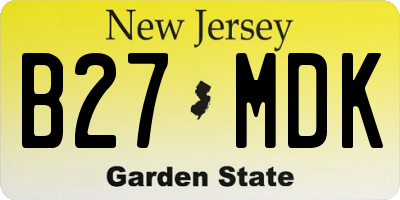 NJ license plate B27MDK